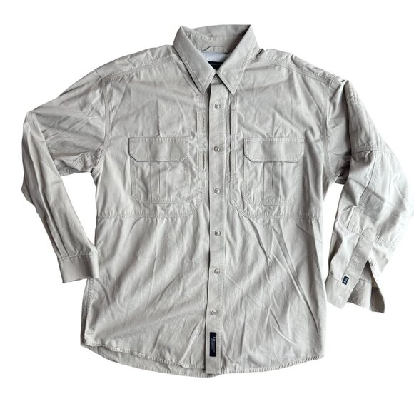 5.11 Tactical Series XL Thick Long Sleeve Button Up Shirt Dual Pockets Vented - Picture 3 of 7